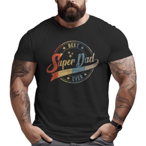 mens retro best dad super ever father daddy fathers day gift big tall men t shirt 20240129043009
