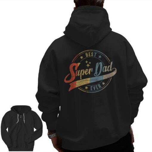 mens retro best dad super ever father daddy fathers day gift zip hoodie back 20240129043009