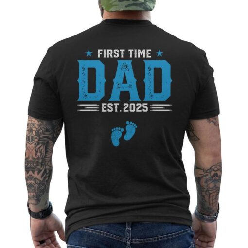 promoted dad daddy est 2025 first time fathers day mens t shirt back 20240512160757 itoqf2to s4