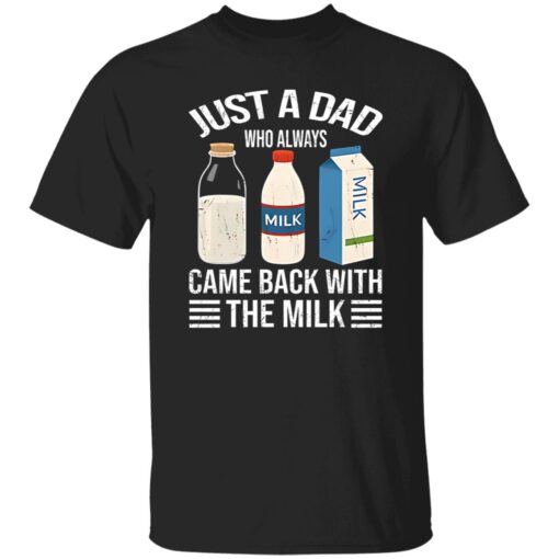 Just A Dad Who Always Came Back With The Milk Funny Father Is Day Shirt